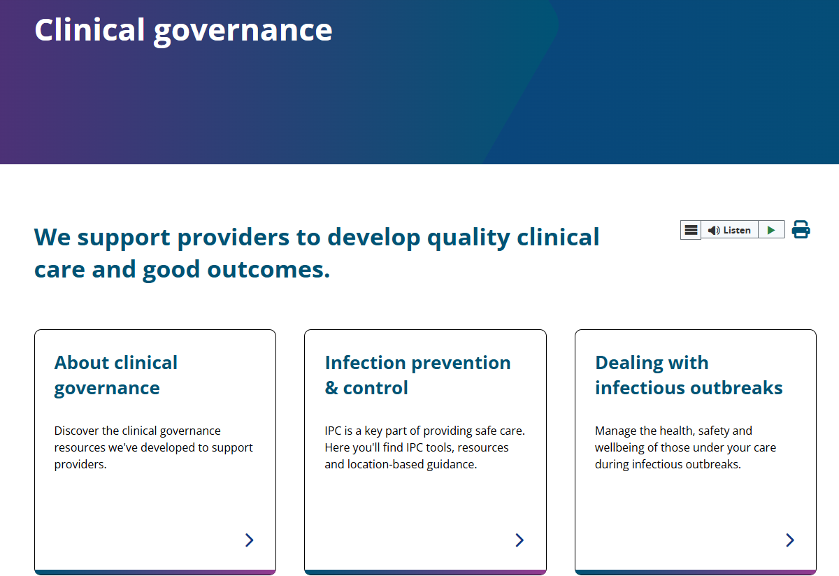 Clinical governance landing page thumbnail