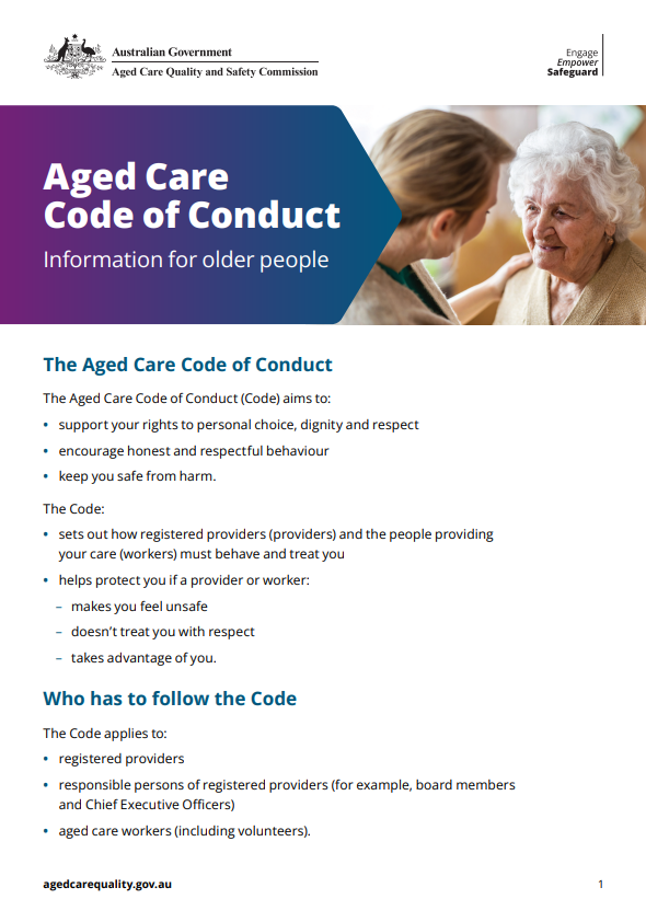 Aged Care Code of Conduct – information for older people image thumbnail