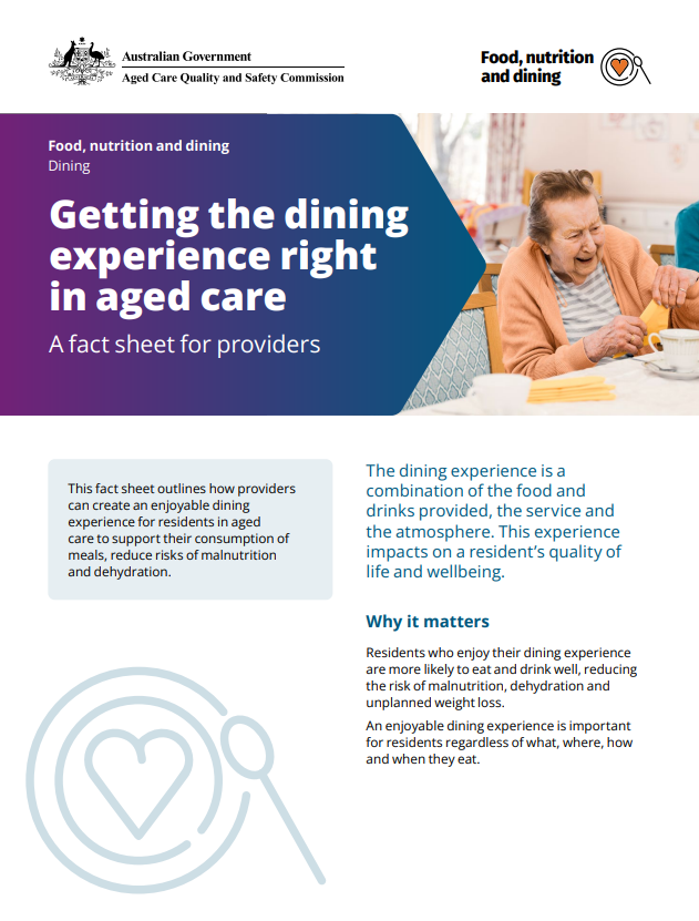 Getting the dining experience right in aged care factsheet thumbnail