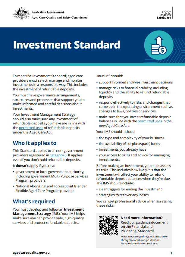 Investment standard factsheet