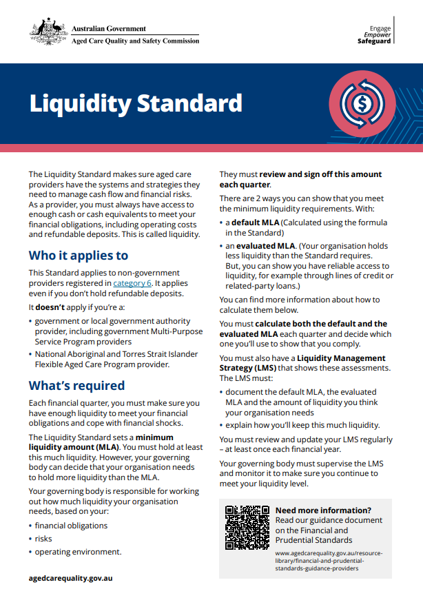 Liquidity standard factsheet