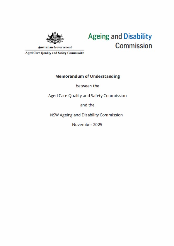 MoU between the Commission and the NSW Ageing and Disability Commission 