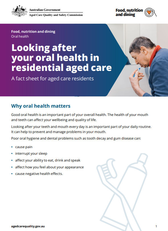 Looking after your oral health in residential aged care - thumbnail image