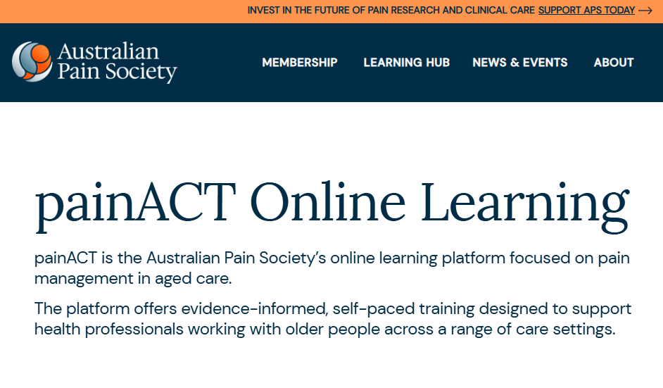 painACT Online Learning - website thumbnail image