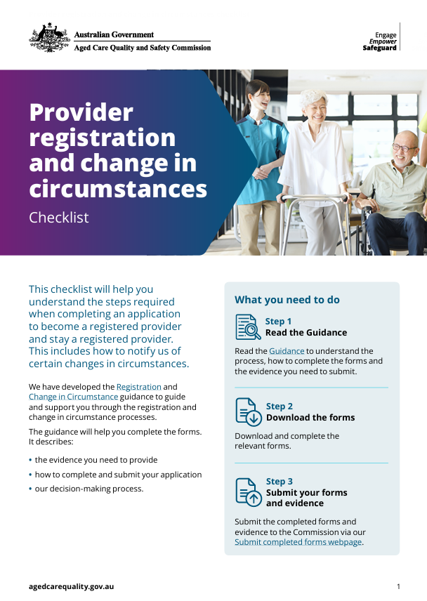 Checklist for registration and change in Circumstances - thumbnail