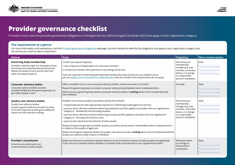 Provider governance checklist thumbnail