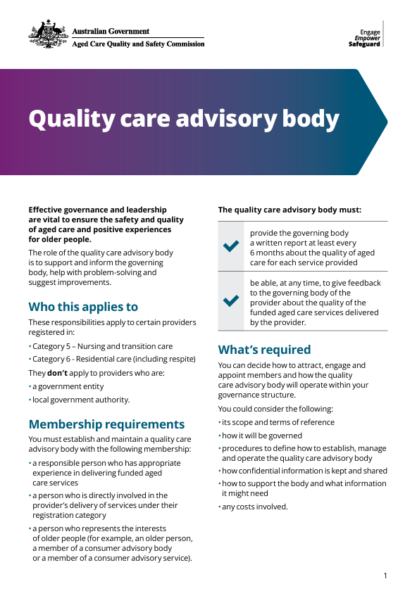 quality care advisory body thumbnail