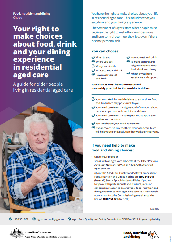 Your right to make choices about food, drink and your dining experience - poster thumbnail image