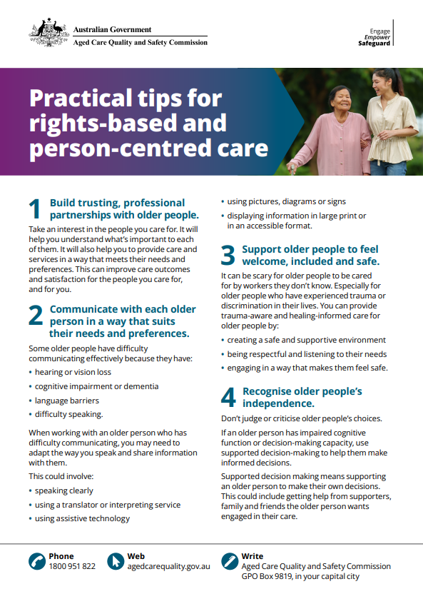 Practical tips for rights-based and person-centred care - thumbnail image