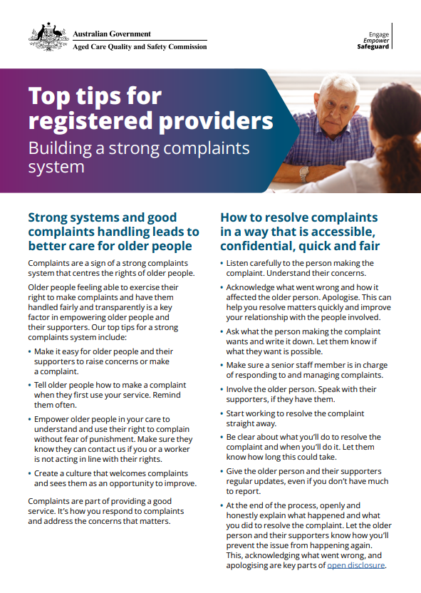 Top tips for registered providers: Building a strong complaints system - fact sheet thumbnail image