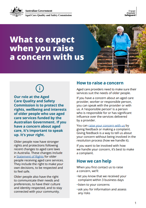 What to expect when you raise a concern with us