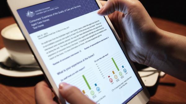 Image of a report being read on a tablet screen